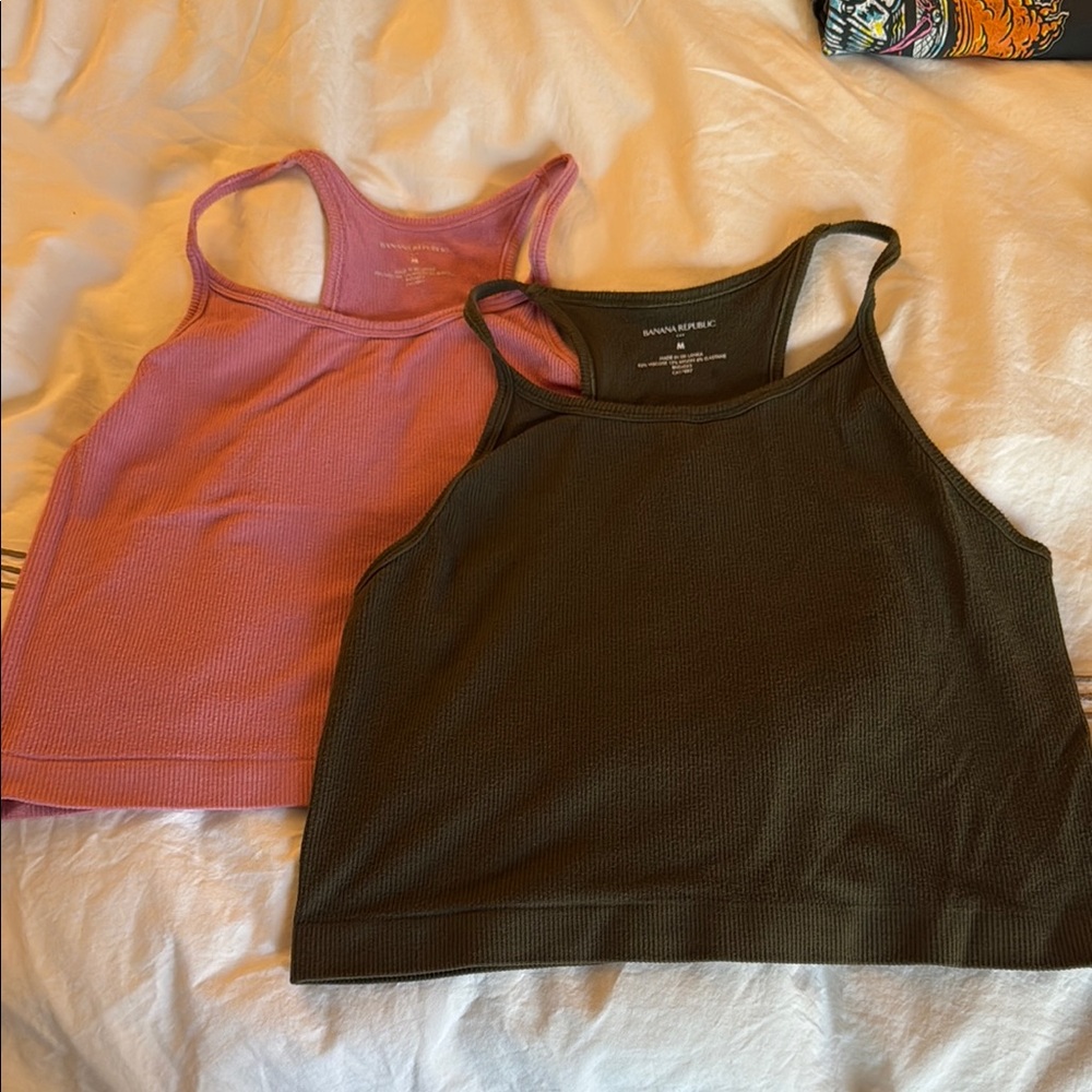 Banana Republic set of cropped racer back Tees